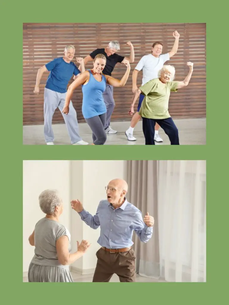 A collage of people dancing to show that there are many types of competitive sports for people over 50