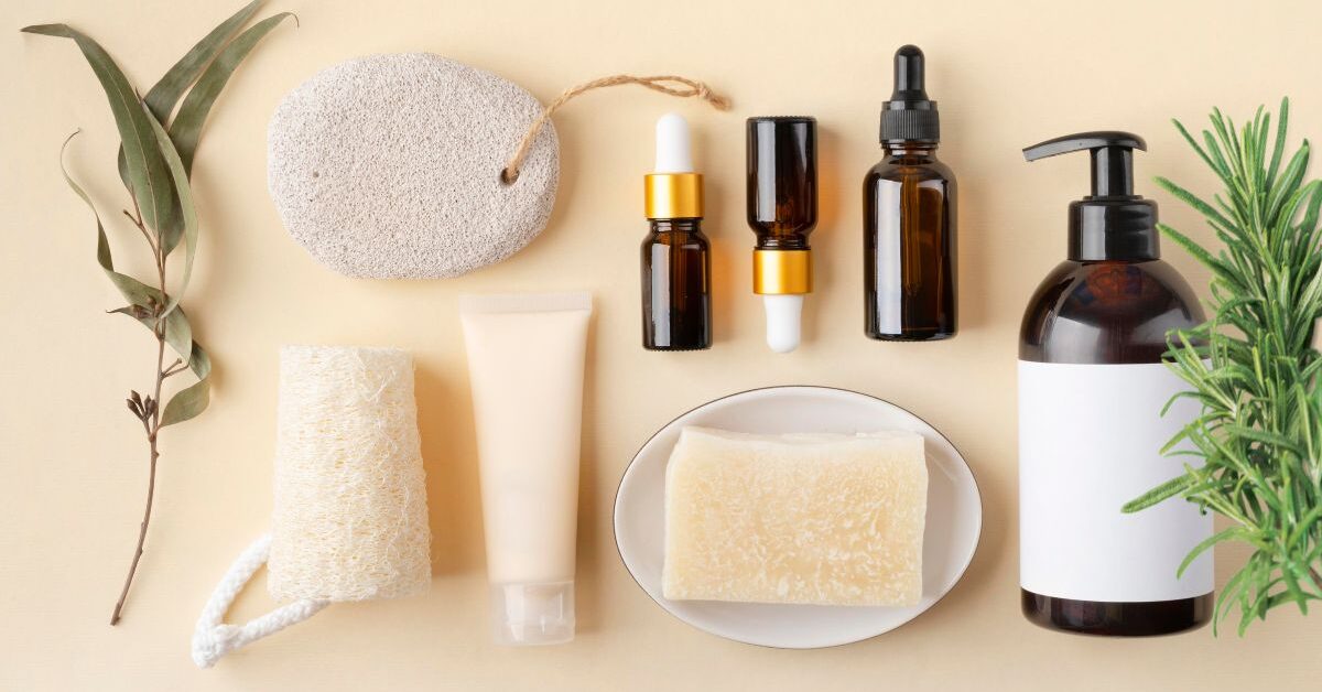 A group of bottles and a soap that could be included in The Ordinary regimen for over 60 skincare.