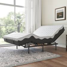 Twin adjustable bed base for seniors