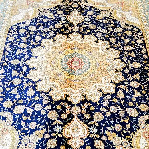 A faux antique rug on the floor that is easier to afford than the most expensive rug in the world