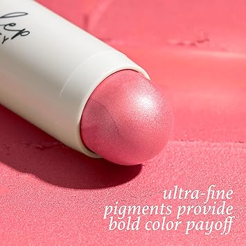 White blush stick with a pink creamy sheen that shows the variety of best blushers for over 60 skin.