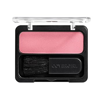 Powder pink makeup compact with small black brush to demonstrate the variety of best blushers for over 60 skin