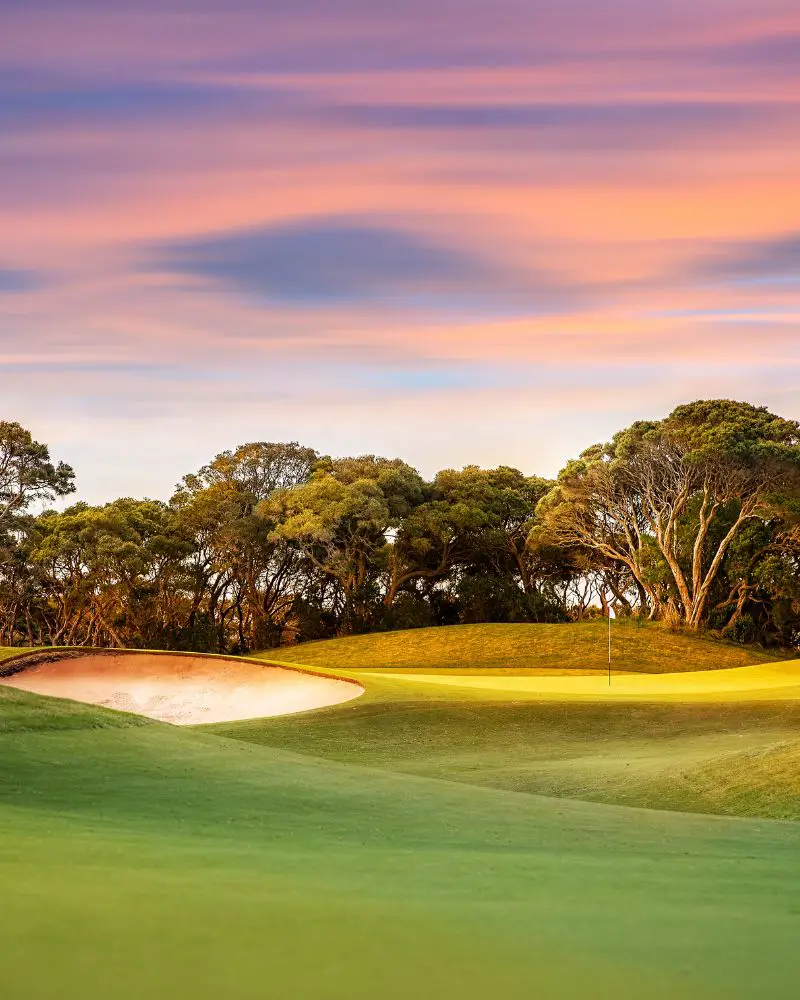 Beautiful golf course where people can show off their women's golf attire etiquette.