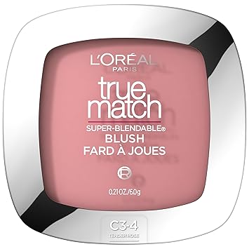 Pink blush in a silver square compact that show the variety of best blushes for skin over 60