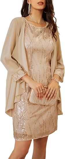 Neutral formal mother of the bride dress to demonstrate what to wear to a wedding over 50.