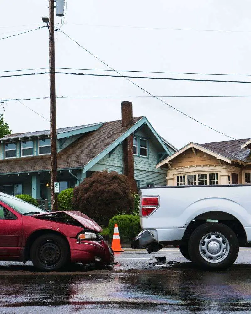 a car accident on the street 