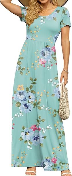 Short sleeve maxi floral dress 