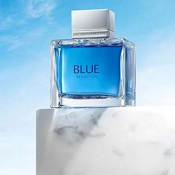 A bottle of blue seduction cologne touted as one of the best colognes for men over 50