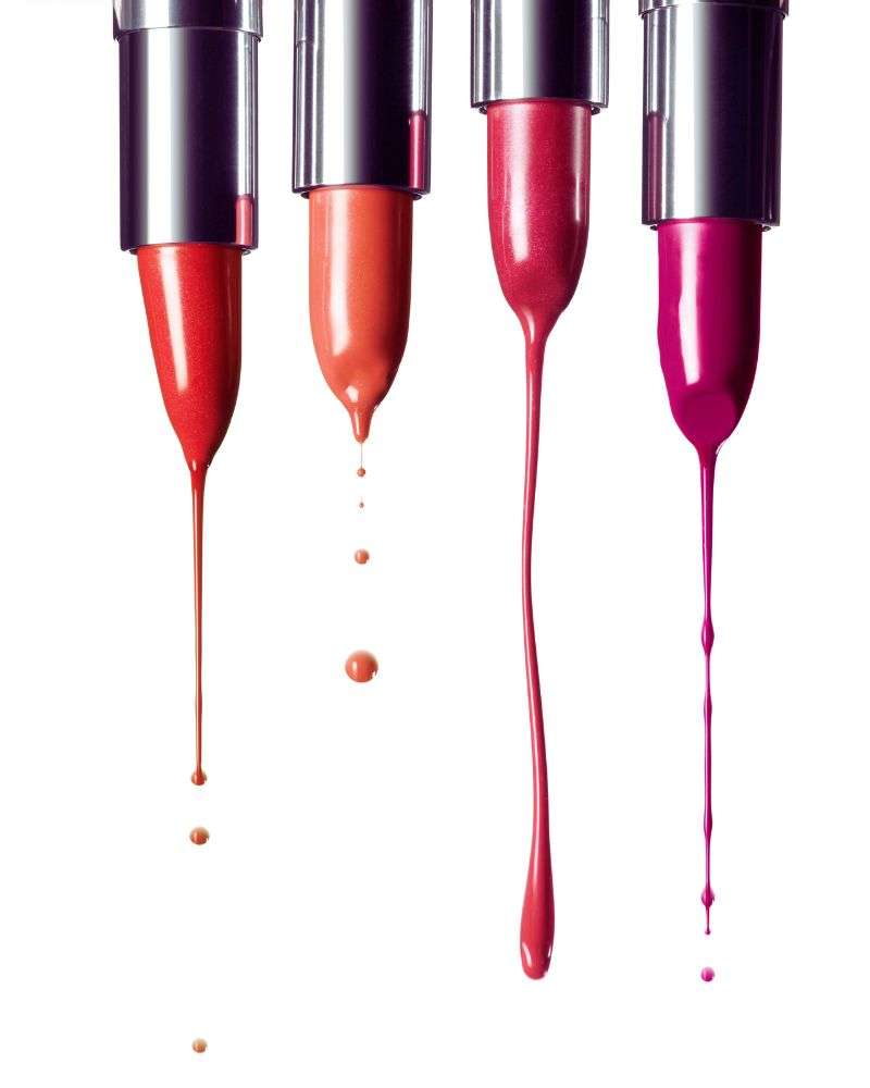 a group of lipsticks dripping colors to show some of the best lipstick colors for over 60 women