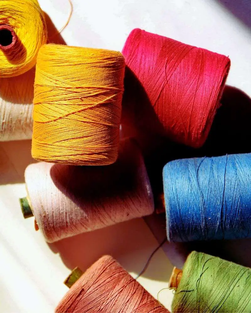 a group of spools of thread