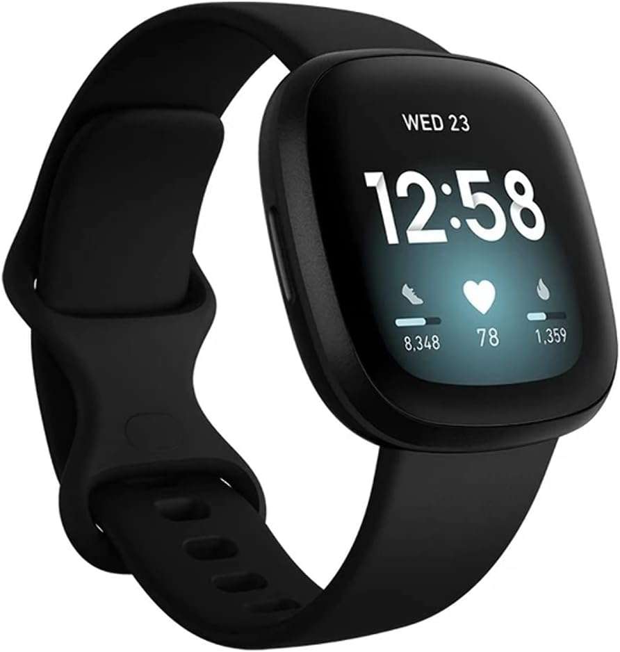 a black smart watch with a black strap