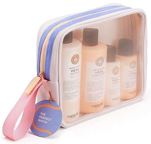 A makeup bag full of hair products to show best-shampoo-and-conditioner-for-hair-over-50