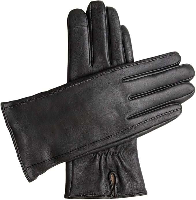 black leather gloves for women