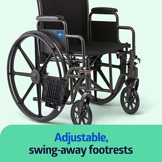 a black manual wheelchair with wheels to show one of many types of mobility devices for seniors 