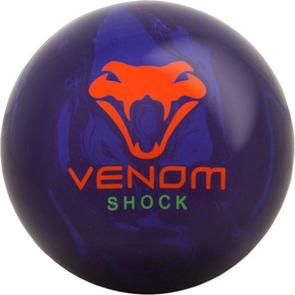 Purple marble bowling bowling ball with yellow logo