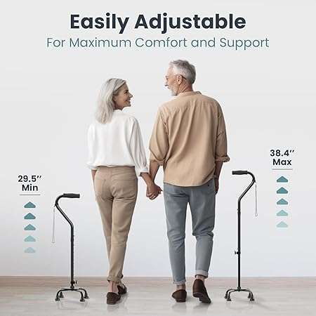 Quad cane to demonstrate the many types of mobility devices for seniors