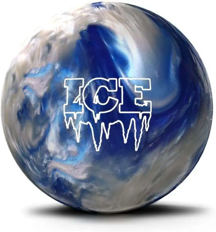 a blue and white marble ball for beginners that doesn't fall under the category of most expensive bowling balls.