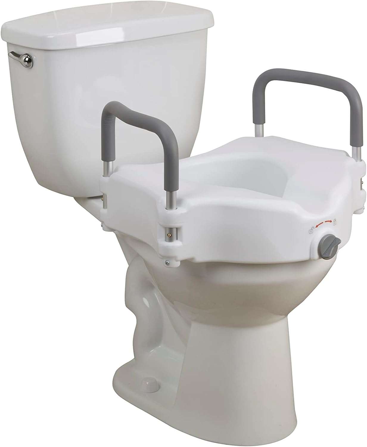 a toilet with a seat attached to it to demonstrate the many types of mobility devices for seniors