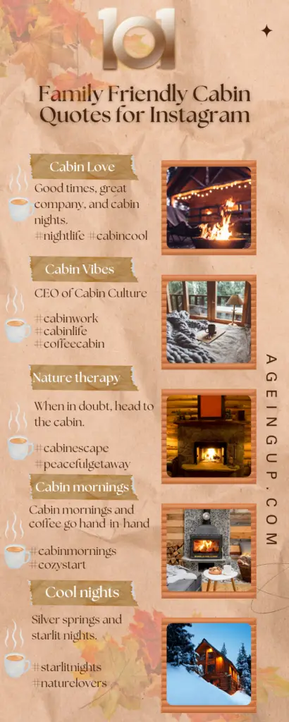 Cabin quotes for instagram infographic