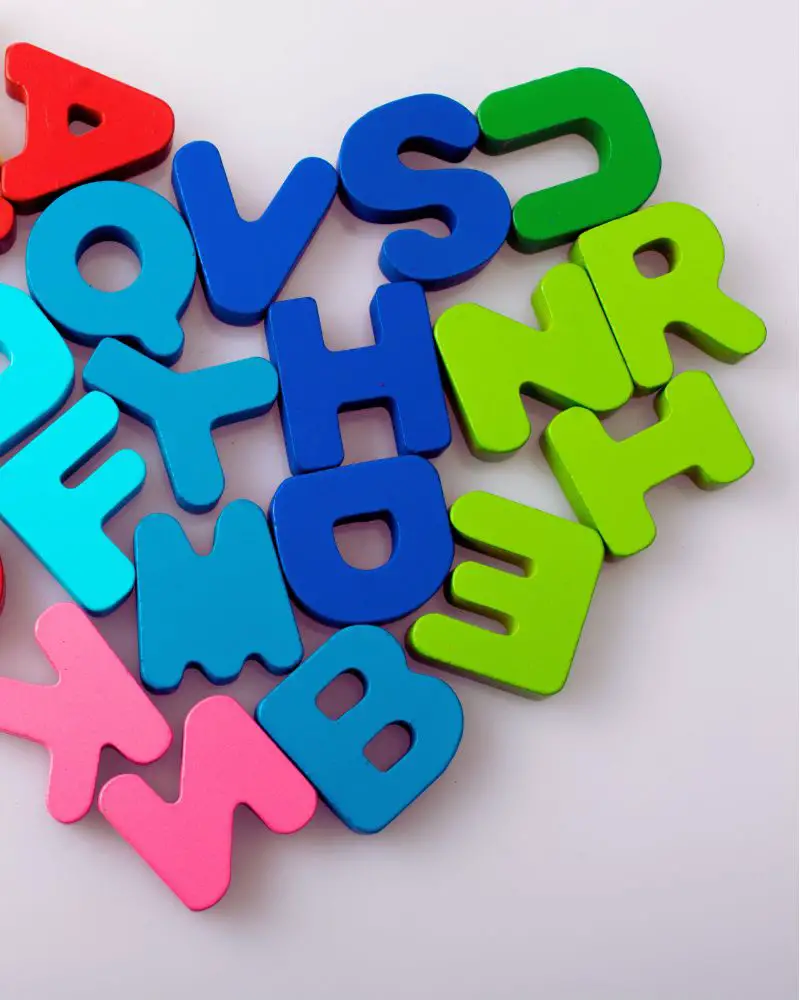 a group of colorful letters that can be used when learning how to create your own memory games