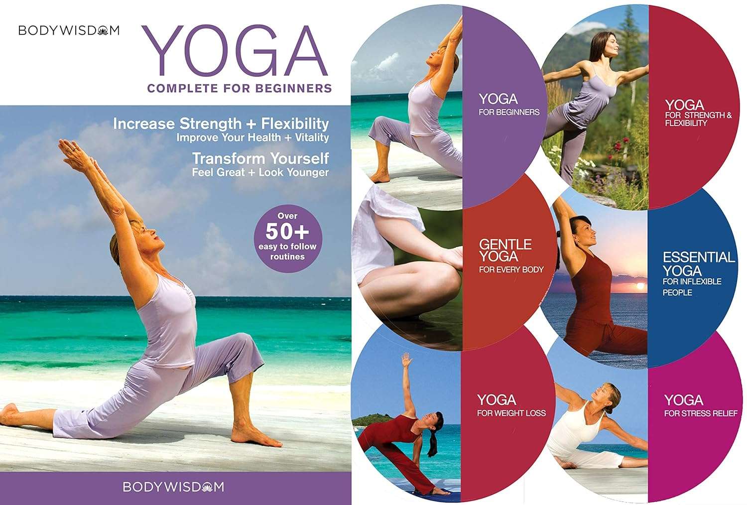 a woman doing yoga on a beach from one of the best yoga dvds for beginners