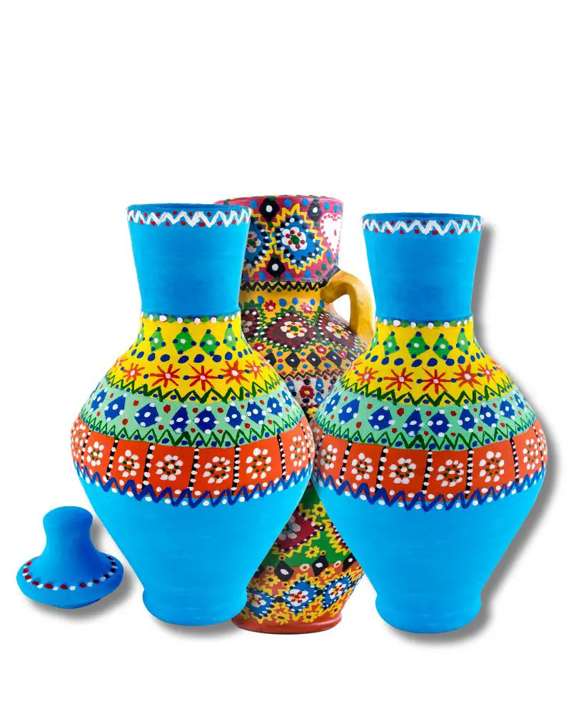 a group of colorful pottery vases made from someone who discovered a few cool pottery ideas