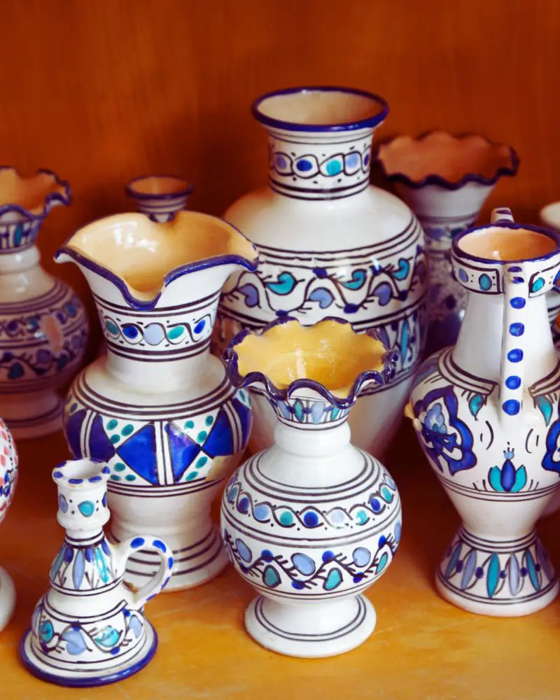 a group of blue and white vases that might be interesting to someone who wants to know how to tell if pottery is valuable.