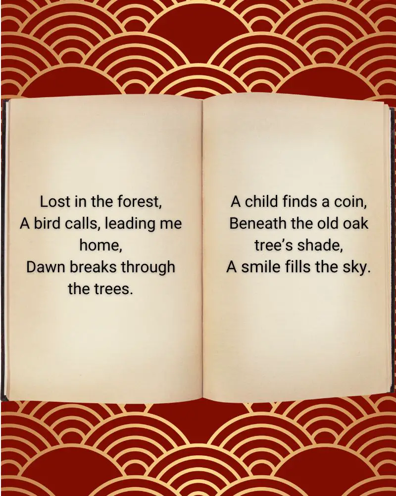 an open book of stories created using an AI Haiku generator 