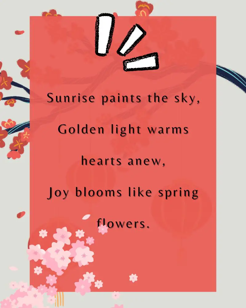 A red poster with AI generated Haiku written on it