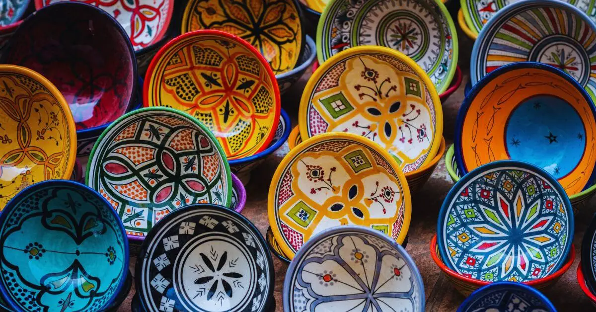 a group of colorful bowls