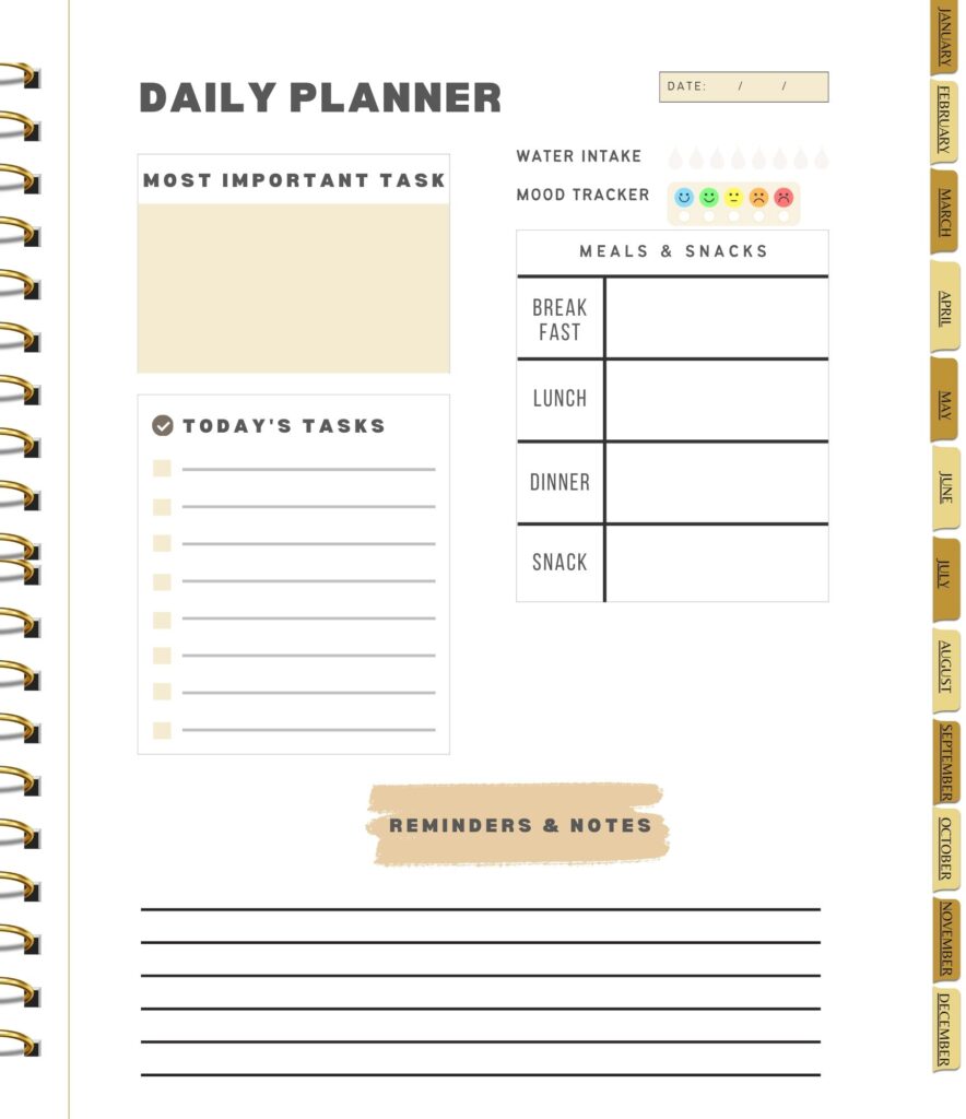 Image of a daily planner demonstrating what you will find in the best digital planners for people with ADHD