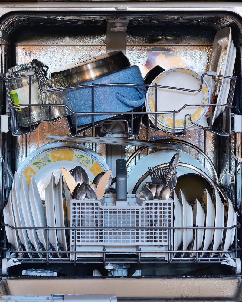 a dishwasher full of dishes can damage pottery