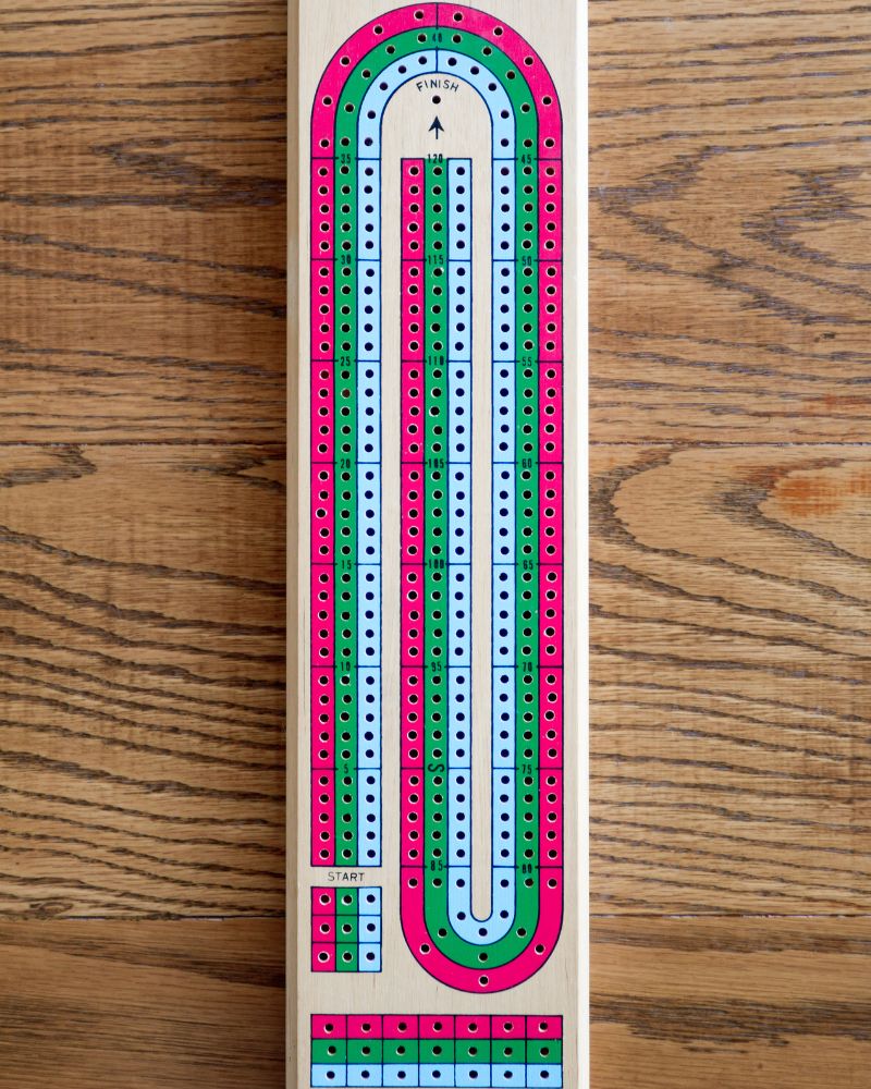 a colorful cribbage board made using a cribbage board printable template