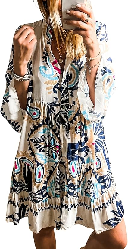 a woman in a dress rocking the boho style over 50 look