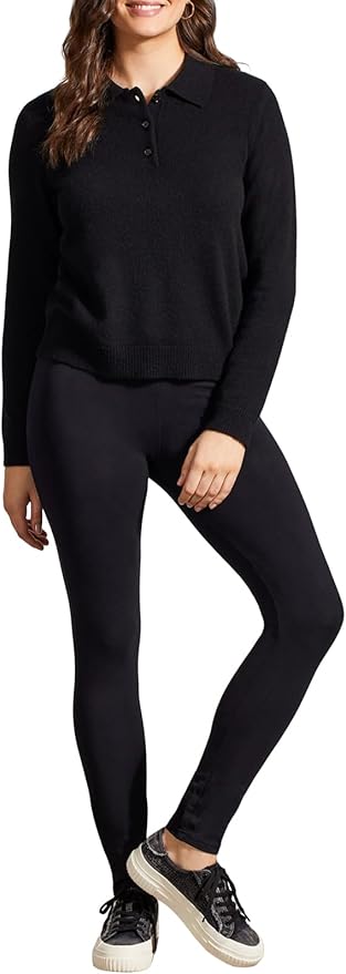 a woman wearing black leggings for women over 60